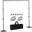 Photo Backdrop Stand 10 x 9.2ft, Sdfghj Adjustable Background Stand with Flat Base, Studio Photography Backdrop Frame Stand Heavy Duty Support System Kit for Parties Wedding Birthday Decoration Event