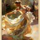 Retro Girl Room Wall Art Prints Beautiful Elegant Dancing Girl Poster Canvas Art Wall Decor Picture For Bedroom Practice Room Dorm Bathroom Wall Decor Aesthetic Home Artwork 8"  10" In Framed (MK06.)