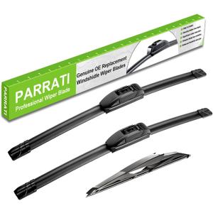 PARRATI Windshield Wipers for Dodge Journey 2009-2020,24"+19" Front and 12" Rear,OEM Replacement Wiper Blades,Quiet & Streak-Free(Set of 3)