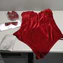 Anime Womens Bunny Girl Costume One Piece Bodysuit Halloween Cosplay Catsuit Bunny Headband Stockings Set 3XL