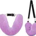 Travel Pillow Stuffable with Clothes, Soft Travel Pillow Transformable Neck Pillow Expandable Cloth Carry on Pillow for Traveling Car Home Office Flight (Purple)