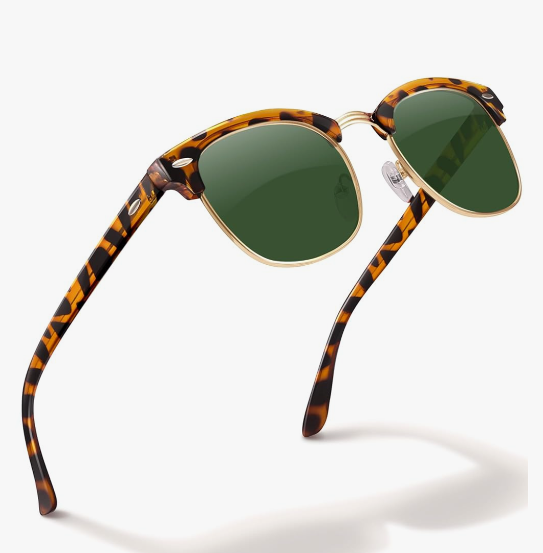 livho Rimless Trendy Polarized Sunglasses Men Women, Retro Sun Glasses for Men Women 2025, Semi Rimless UV Protection Shades