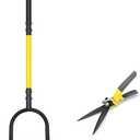 Manual Edger, Half Moon Edger, Saw-Tooth Garden Edger Hand with Steel Long Handle, Lawn Edger for Garden Sidewalk Flower Beds