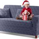 TAOCOCO Loveseat Sofa Cover, 1Piece Couch Cover for 2 Cushion Sofa Washable Loveseat Slipcover with 2PCS Throw Pillow Covers, Jacquard Furniture Protector for Pets Dog(2 Seater,Grey)