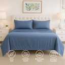 Pure Bedding Full Sheet Set - Luxury 1800 Ultra-Soft Microfiber Full Bed Sheets - Double Brushed - Deep Pockets - Easy Fit - 4 Piece Set - Bedding Sheets & Pillowcases (Full, Ash Blue)