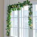 Dallisten 3 Strands Lemon Artificial Vines, 71" Lemon Silk Vine Garland with Green Leaves, Fake Hanging Plants Greenery Decor for Home, Bedroom, Wall, Party, Wedding Decoration