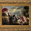 DIY Solid Wood Ornate Frame for Elizabeth Paintings, 3.7" Wide Traditional Canvas Frame for Art Lover Housewarming Birthday Wedding Grandparents Teacher Gift, No Glass & Back (Gold) 24x36", NO Glass&Backboard