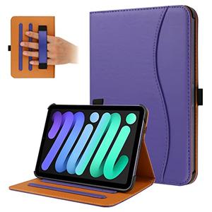 iPad mini 7 Case (A17 Pro) 2024, iPad mini 6 Case 2021, iPad mini 7th/6th Generation Case 8.3 Inch,Premium PU Leather Folio Stand Cover with Pencil Holder and Multi-Viewing Angles（Purple）