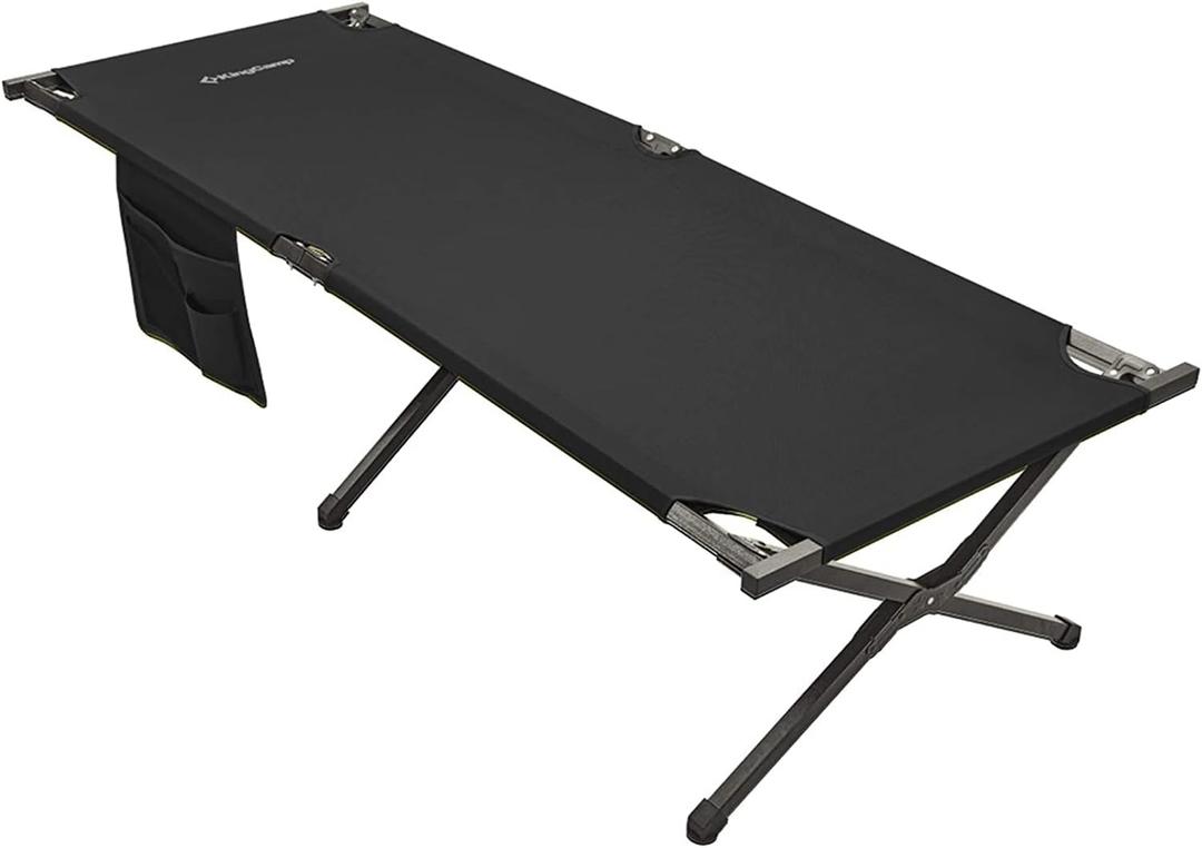 KingCamp Ultralight Camping Cot Bed Weight Capacity 120kg (Black)