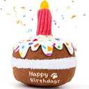 lilfrd Dog Birthday Toy, Birthday Cake Toys for Puppy Gifts, Squeaky Plush Dog Toys