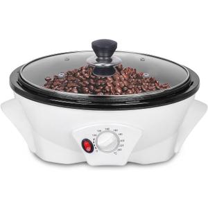 JIAWANSHUN Electric Coffee Bean Roaster for Home Use 1.1lb Capacity Temperature Control (0-240), Non-Stick, Perfect for Beginner Roasting, 1200W, 110V (medium)