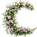 Moon Shape Wedding Metal Arch Backdrop Gold Flower Balloon Arbors Stand for Wedding Birthday Party, Graduation Decorations and Baby Shower