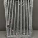 Vantas Folding No-Assembly Metal Pet Gate 80" Wide, 32" Extra Tall Dog Gate with Door Walk Through, Freestanding Accordion Puppy Gate Dog Door for Indoor & Outdoor, with 2PCS Support - White