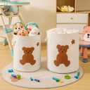 Kids Laundry Basket Nursery Hamper Baby Laundry Basket Stuffed Animal Toys Storage Baskets for Toddler Room Decor, Dirty Clothes Hampers with Drawstring Closure for Bedroom/Living Room/Nursery, Bear, 15.75"L x 15.75"W x 18.11"H