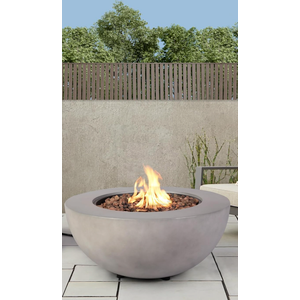  Outdoor 31.5-inch 50,000 BTU CSA Certification Bowl Concrete Firepit SUS201 Round Burner (31.5 x 14.5 in, Gray 31.5")