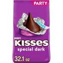 HERSHEY'S KISSES SPECIAL DARK Mildly Sweet Chocolate Candy Party Pack, Great Holiday Candy and Stocking Stuffer 32.1 oz (EXP 03/01/26)