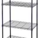 Wire Shelving Unit, 4-Tier Heavy Duty Height Adjustable Rolling Metal Shelves for Storage, 440 lbs Capacity, 23.23''W X 13.4''D X 47.24''H, Black