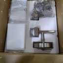  Wall 2 Lights Brushed Nickel Vanity Light, Square, Silver