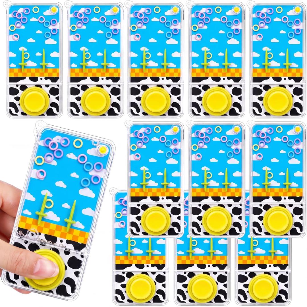 12Pcs Story Cartoon Party Favors Water Ring Toss Handheld Game