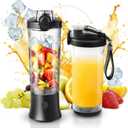 Portable Blender for Shakes and Smoothies, 20oz Rechargeable Electric Protein Shaker Bottle with 6 Leaf Blade, Travel Lid, Mini Small Personal Juicer Blender Cup for Gym, Travel, Kitchen, Office, Home