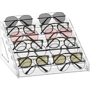 Sunglasses Organizer - Clear Eyeglasses Display stand - Eyeglasses Storage - For Glasses Tabletop Holder Stand(7 Layer)