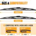 AUTOBOO 22"+22"Windshield Wipers Replacement for Ford F150 F250 F350 F450 F550 2024-2021 2020 2019 2018 2017 2016 2015 2014 2013 2012 2011 2010 2009 -Original Factory Quality Wiper Blades (Pack of 2)