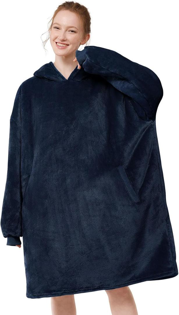 LetsFunny Blanket Hoodie,Oversized Wearable Sherpa Fleece Blanket Sweatshirt,Super Soft Warm Cozy with Giant Pocket,Gifts for Women Men Adults Teenagers Kids, One Size Fits All