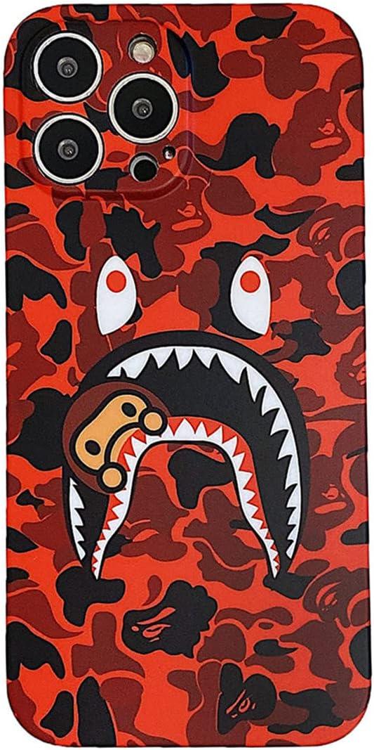 Hoolcase Blue Shark Face for iPhone 15 Pro Max 6.7 Inch Soft Case for Shark Teeth Fans Girls Kids Boys, Cartoon Cute Fun Funny Shockproof TPU Protective Case for iPhone 15 Promax (H-YU)