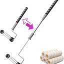 6pcs House Paint Roller Kit, 9 inch Extendable Roller Frame with 5 Microfiber Roller Covers 1/2" Nap, Adjustable Painting Roller (18" - 36") for Walls, Ceilings, Floor, Home Painting Supplies