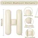 40 Inch Beige OH BABY Letter Balloons,Large Cream White Netrual Foil Balloons for Gender Reveal Boho Baby Shower Decorations,Oh Baby Sign for Backdrop Engagement Wedding Birthday Party Decorations