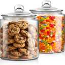 Masthome 2 Glass Storage Jars Set,1 Gallon Cookie Jar for Food Storage,Large Jar Food Storage Containers,Airtight Glass Jars with Lids for Kitchen Counter Pantry Well Organization