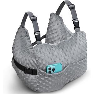 Zomaple Post Mastectomy Pillow Post Surgery  Post-Op Essentials, Breast Augmentation/Reduction & Mastectomy Recovery Supplies  Washable Cover for Comfort & Support (Strapped, Grey)