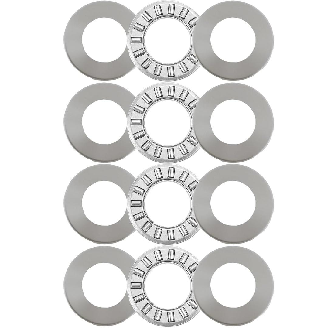 4 Sets NTA815+2TRA, Thrust Needle Roller Bearings with Two Washers, ID 1/2", OD 15/16"