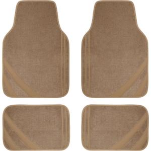 CAR PASS Beige Car Floor Mats, Edge Leather Waterproof Car Mats with Double Stitch Line and Anti-Slip Backing Design, Fit 95% Automotive,SUVS,Sedan,Vans (Pure Beige)