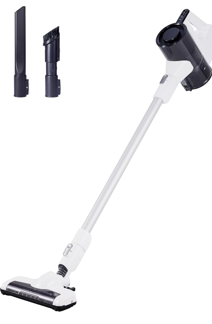 Amazon Basics Cordless Vacuum Cleaner for Carpet and Hardwood, Lightweight (5 lbs), White
