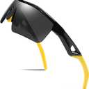 FEISEDY Kids Teens Baseball Polarized Sunglasses Sports TR90 Frame Boys Girls Cycling B2454 (Black-yellow)