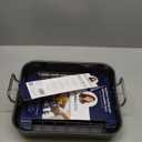 Rachael Ray Bakeware Nonstick Roaster/Roasting Pan with Reversible Rack, 16.5 Inch x 13.5 Inch, Gray