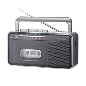 Portable Cassette Tape Player and Recorder with AM FM Radio, LED Power Indicator, Handheld, Loud Speaker, Microphone, 3.5mm Earphone Jack, Powered by AC or C Batteries for Gift, Home