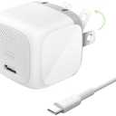 Belkin USB C Charger Block 20W, Fast Charging Block, Type C Wall Charger, USB C Cable Included Compatible w/Apple iPhone 17, Air, Pro, Samsung Galaxy S25, Google Pixel 10, iPad, AirPods, etc. - White
