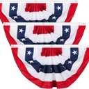 Tatuo Patriotic Decorations, 4th of July Pleated Fan Flags American Us Bunting Flag Stars and Stripes Banner for Independence Day Memorial Day and Labour Day(3 Pieces, 3 x 6 feet)