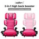 Diono Connect3 RXT 2-in-1 High Back Booster, Slim Fit 3-Across in Many Mid-Sized Sedans and SUVs, for Children from 40-120 lbs., Lightweight with Latch, Pink Cotton Candy