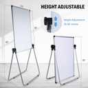 Stand White Board, Double Sided Magnetic Dry Erase Board Height Adjustable Whiteboard with Sturdy Aluminum Frame for Home Office Classroom, 36 x 24 Inch