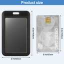 Eaasty 40 Pcs Hard Plastic ID Badge Holder Vertical Slide Open Card Case Black Name Tag Holders Badge Sleeve ID Case Protector with Clear Window for Nurses Office Credit Cards