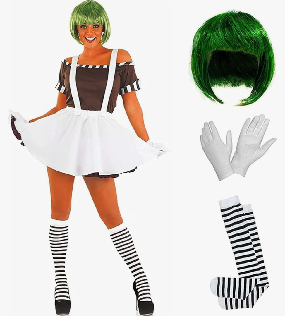fun shack Womens Chocolate Factory Costume, Chocolate Costume Adult, Book Character Halloween Costumes for Women, XL