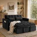NicBex Sleeper Sofa Bed with Adjustable Backrest & Side Pockets, Black