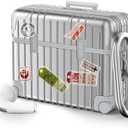 KOREDA Compatible with AirPods Pro 2nd/1st Generation Case Cover, Cute Funny Suitcase Design Case for Airpods Pro 2nd/1st Gen, Fashion Protective Hard Case for Women Men with Keychain (Silver)