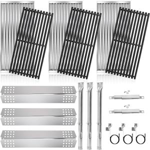 Emitter Plates Grill Parts for Charbroil Commercial 463241313, 463241314, 463241013, Cooking Grates, Heat Shield, Burner, Ignitor for Charbroil Commercial Tru Infrared Grill Replacement Parts 3 Burner