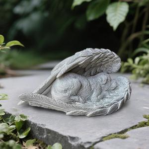 Dog Memorial Gifts for Loss of Dog,Resin Pet Memorial Statues,Forever My Guardian Angel Memorial Gifts (Gray)