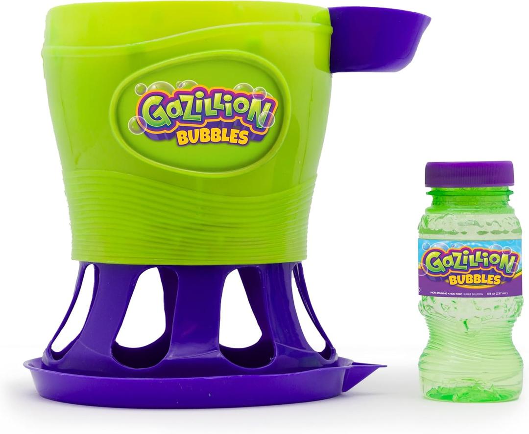 Gazillion Tornado Bubble Machine, Kids Toy Bubble Blower, 4500 Bubbles per Minute, Outdoor Bubble Party Fun - Includes 4 oz. Gazillion Bubble Non-Toxic Solution (Green)