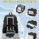 Black Lightweight Backpack for College & High School Backpack With Lots of Pockets Cute School Bag for Girls Boys, Large Capacity Bookbag for Women Men, Waterproof Teens Casual Daypack Backpack